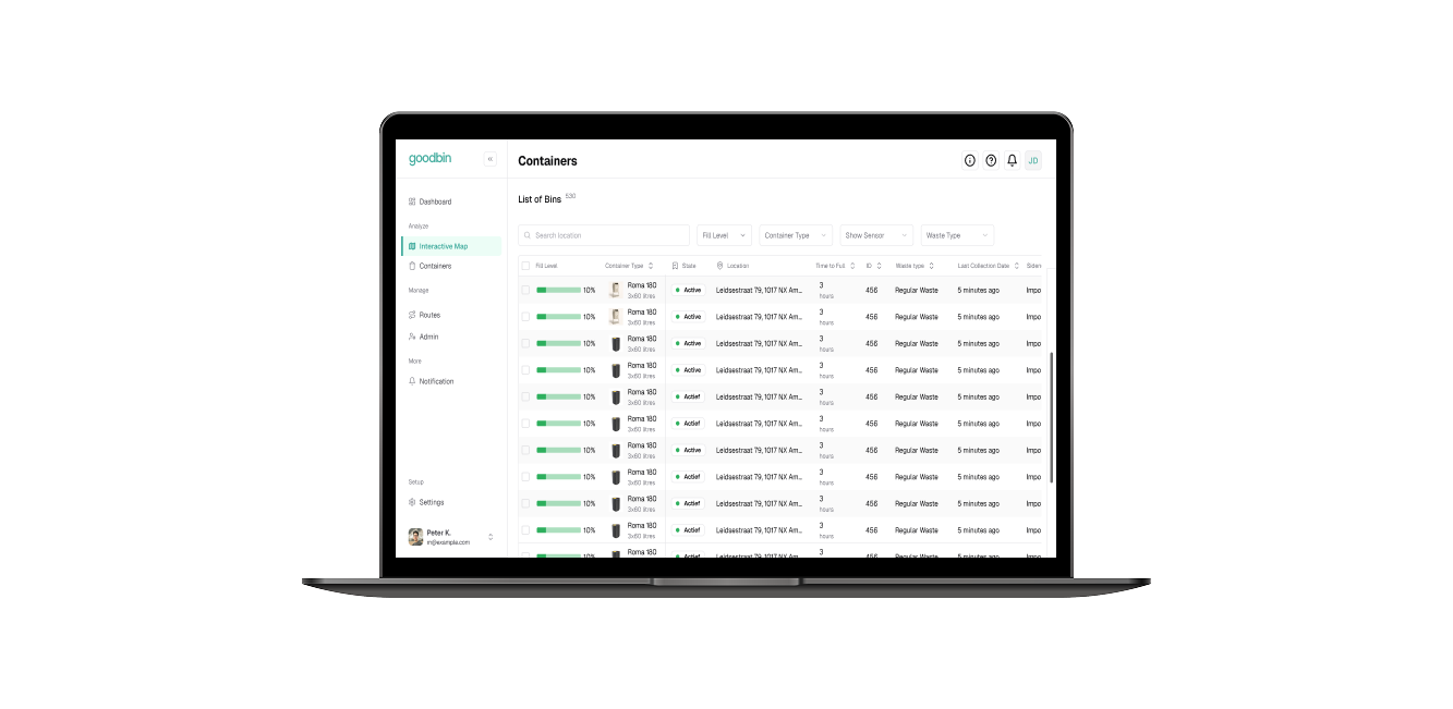 Goodbin Mapping interface